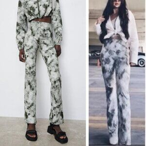 Zara Tie Dye High Waisted Kick Flare Legging Size Medium